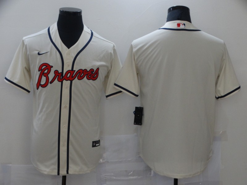Men's Atlanta Braves Cream Blank Jersey